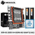 MOUGOL X99 Gaming-Motherboard-Kit mit Xeon E5 2650 V4 CPU und Dual Channel DDR4 16G (2*8G) 2133MHz M.2 NVME für Desktop-Computer