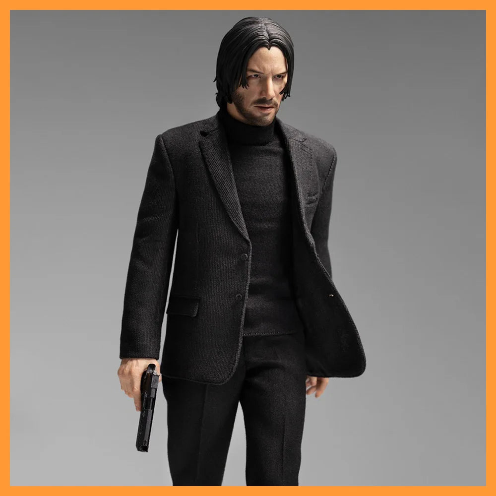 POPTOYS EX-053 1/6 Collectible John Wick Handsome Tough Guy Keanu Reeves Full Set 12" Male Soldier Action Figure Model for Fans