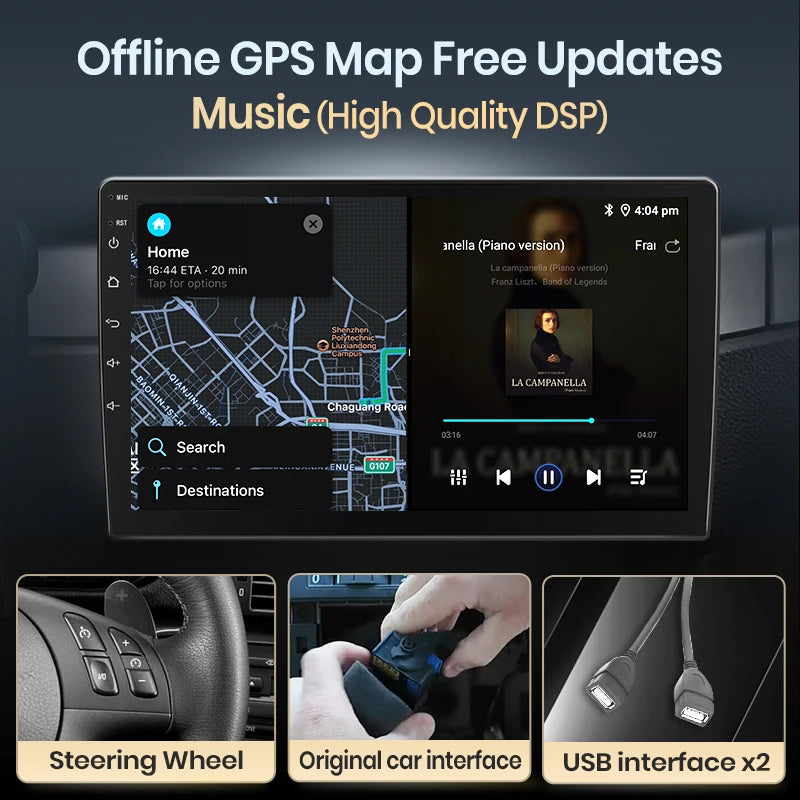 Junsun Android14 Wireless CarPlay for Apple Auto Car Radio Stereo for Peugeot 107 Toyota Aygo Citroen GPS TouchScreen Multimedia
