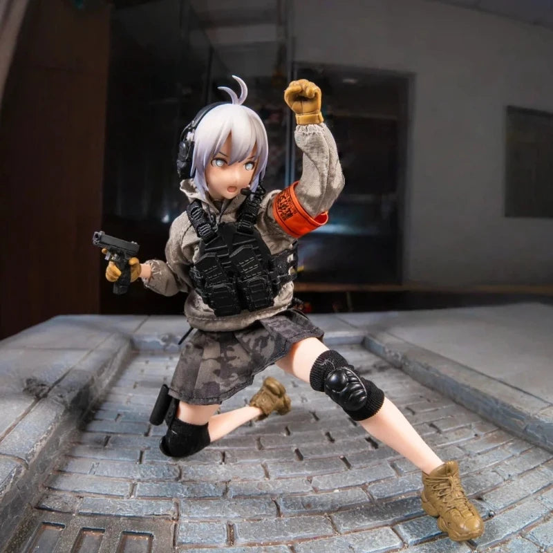 Pa003 Pocket Art Series Vol.3 Sasha 1/12 Scale Action Figure 6in Female Soldier Articulated Doll With Cloth Clothes Collectible