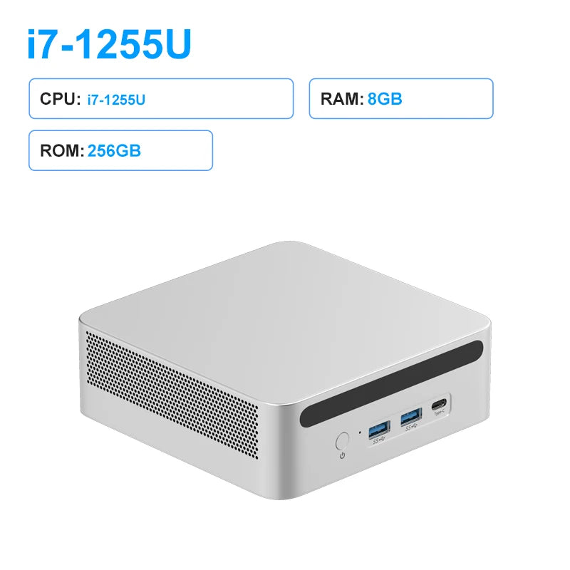 4.7GHz 15W DDR4 WIFI6 Win11 Genmachine Mini PC Intel i7 1255U 10 Core 12 Thread pc gamer Diy Gaming Computer Mini Pc Gaming
