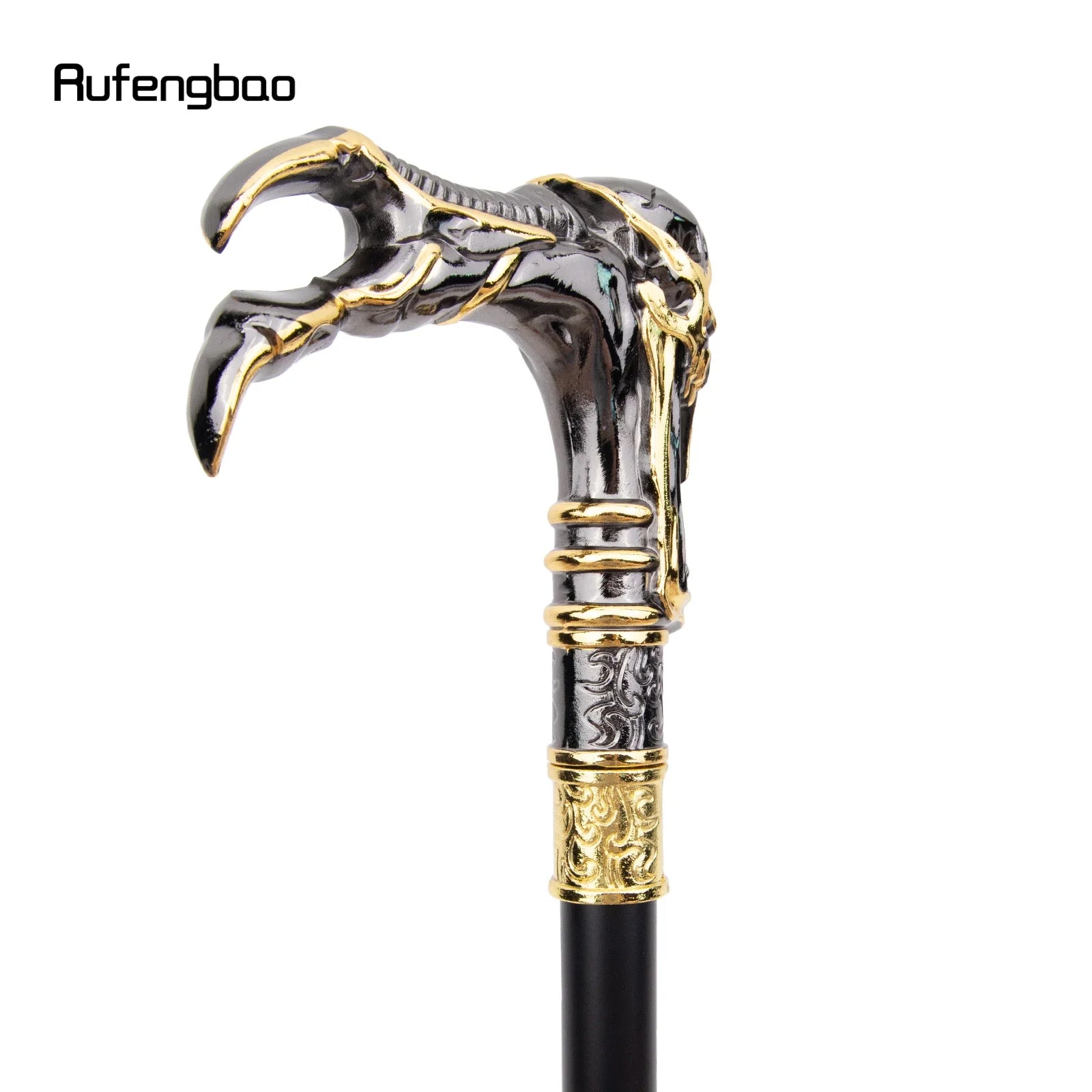 Golden Black Ghost Skull Head Fashion Walking Stick Decorative Vampire Cospaly Vintage Fashionable Cane Halloween Crosier 93cm