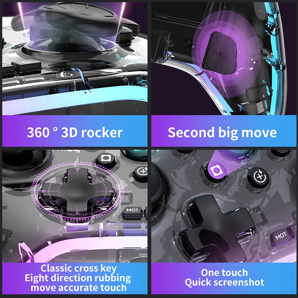 RGB Gamepad Sem Fio Para PS4 Controller Suporte Bluetooth Play Station 4 Joystick Console Controle PS4 PS3 para PC Computer