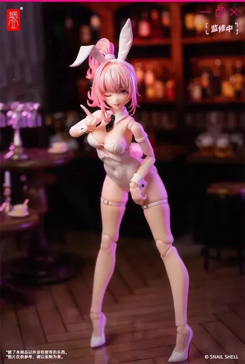 In Stock Snail Shell 1/12 Scale Lovely Rabbit Girl Aileen Pink Vehicle Female Warrior Full Set 6in Action Figures Toys Gifts
