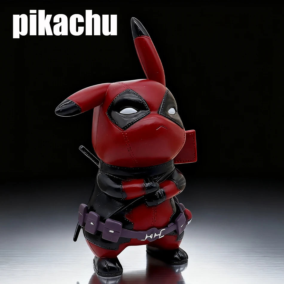 Пикачу Cos Deadpool фигурка Q-версия Пикачу екшън фигурки статуя модел декорация за бюро колекция кукли играчки коледен подарък