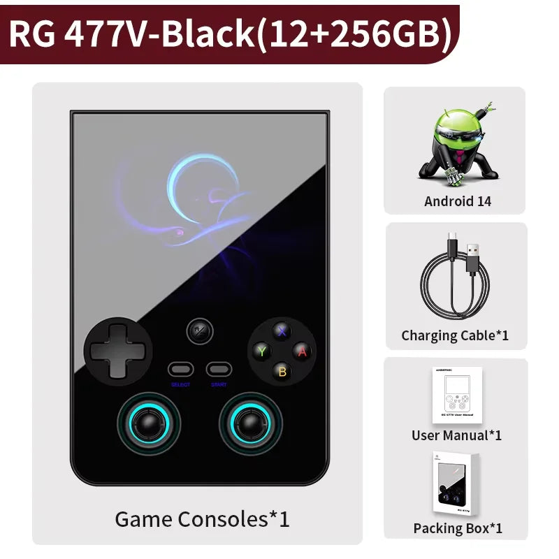 ANBERNIC RG477V Portable Game Console Android 14 12GB RAM 256GB 4.7" LTPS DSP WiFi BT HDMI Dimensity 8300 RG 477V PS2/PSP Games