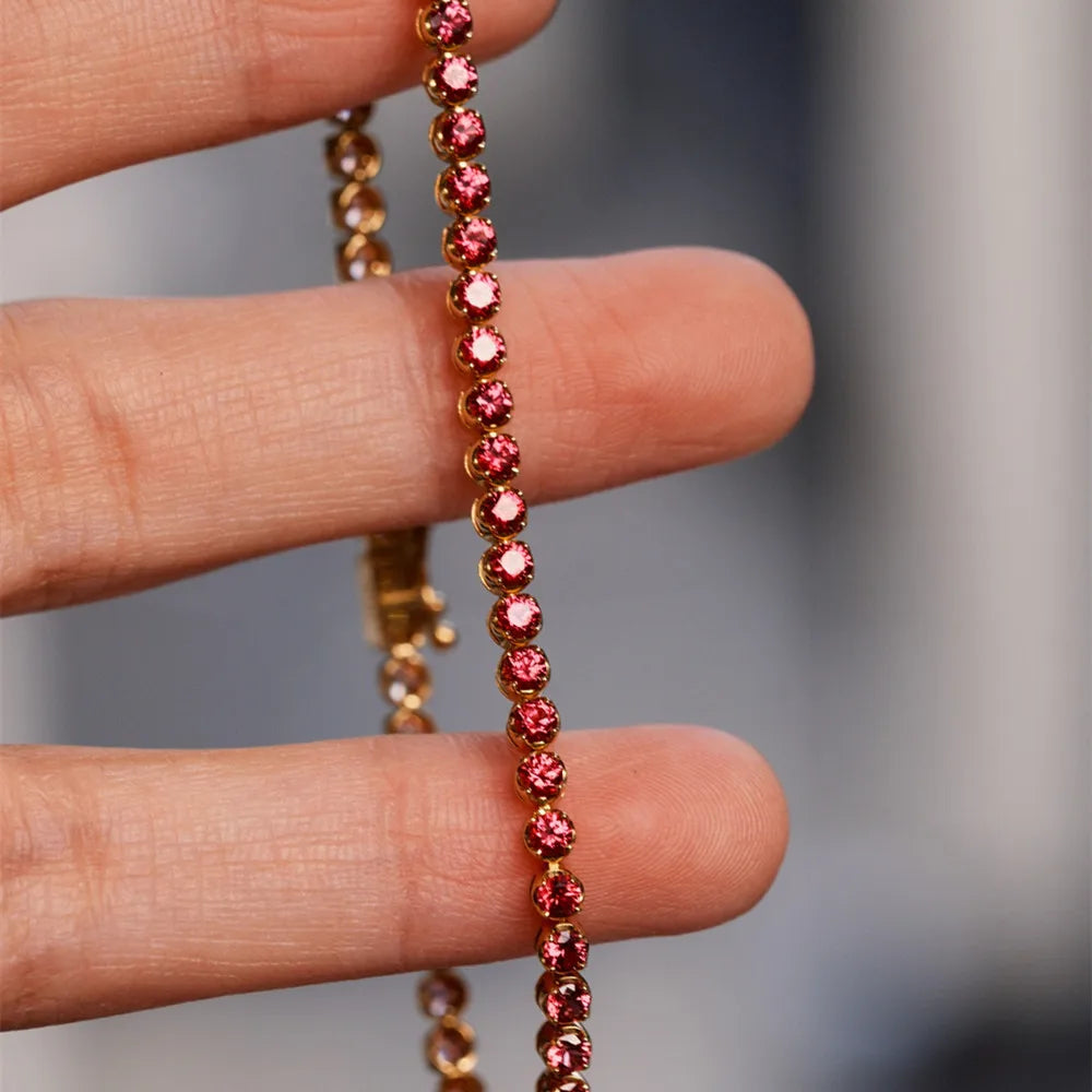 Shelly Romantische Echt 18K Solide Gelb Weiß Gold AU750 Schmuck Natürliche Farben Regenbogen Saphire Armbänder für Frauen Party Geschenk