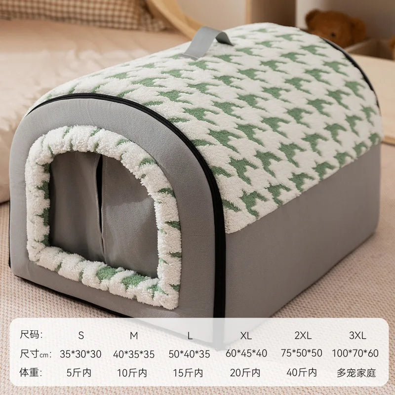 Big Dog Kennel Warm Winter Dog House Mat Detachable Washable Dogs Bed Nest Deep Sleep Tent for Medium Large Dogs House Supplies