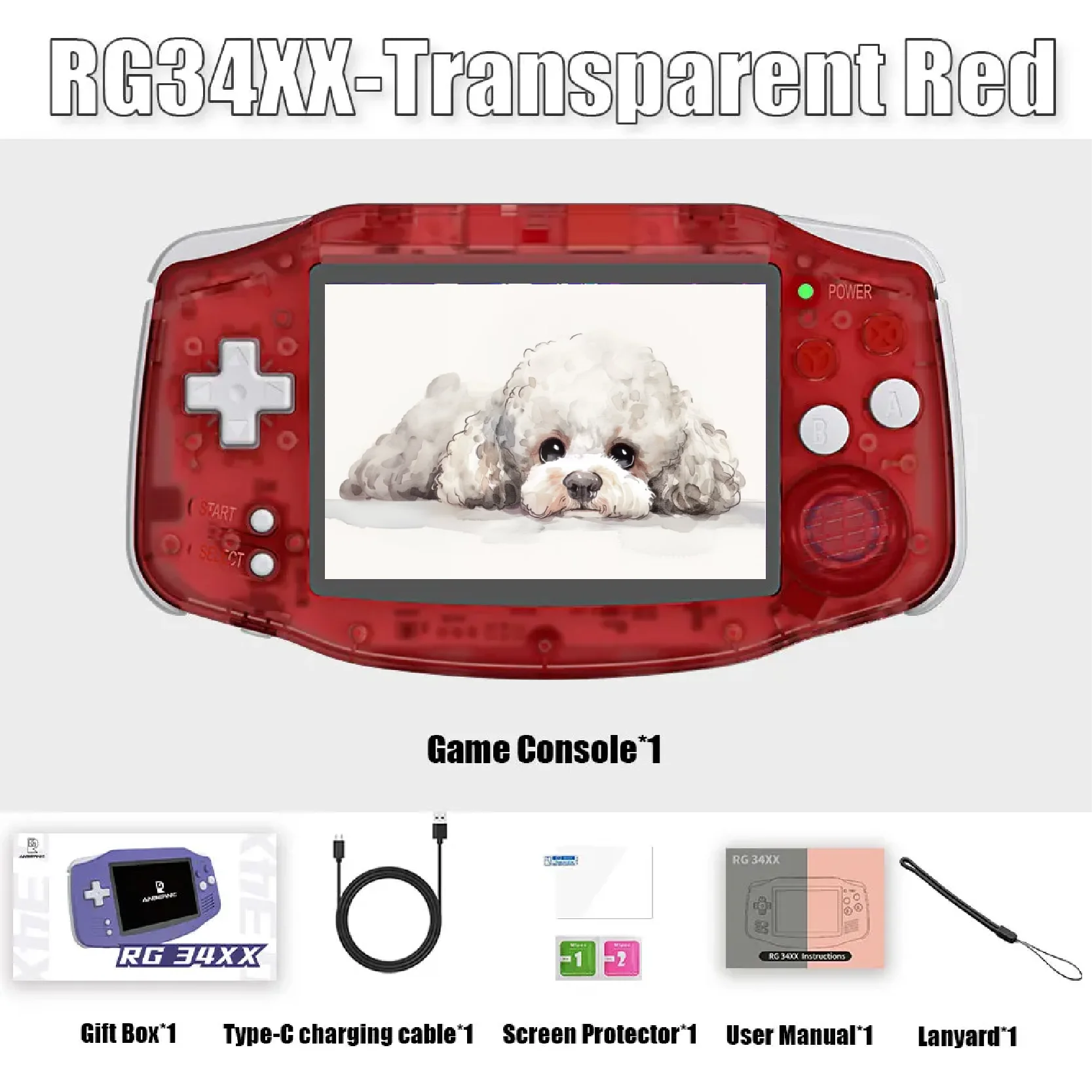 ANBERNIC RG 34XX RG34XX Retro Handheld Game Consoles Video Game Player 3500mAh 256G PSP Game 3.4inch IPS Screen Linux System Hot