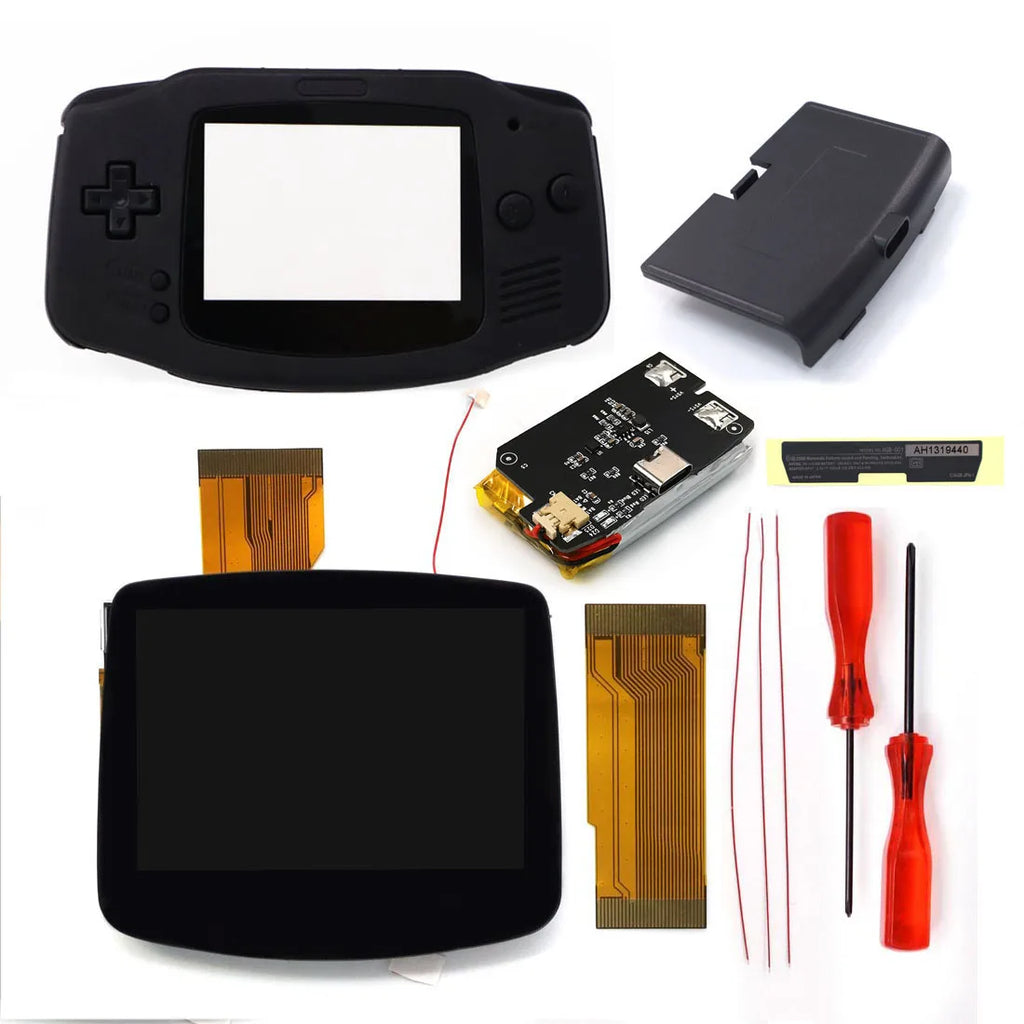 GBA V5 Laminated IPS LCD Backlight KIT Built-In Rechargeable 1800mAh Lithium Battery Type-c Port For Gameboy Adavance GBA Shell
