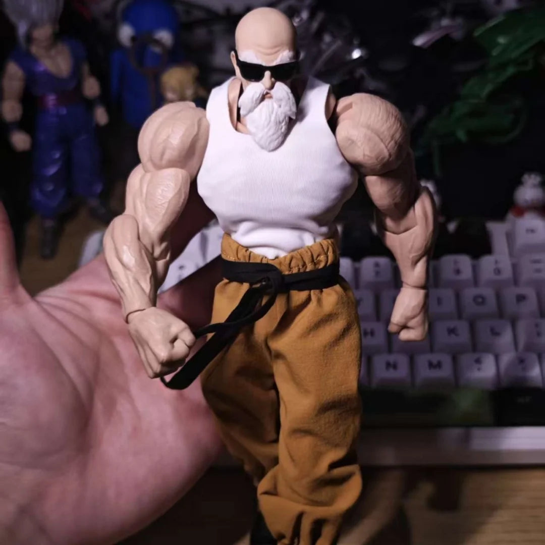 DRAGON BALL Shf Anime Handmade Master Roshi Strength Conference Tank Top Pants Belt Built In Iron Wire Is Suitable for 1/12 Toy