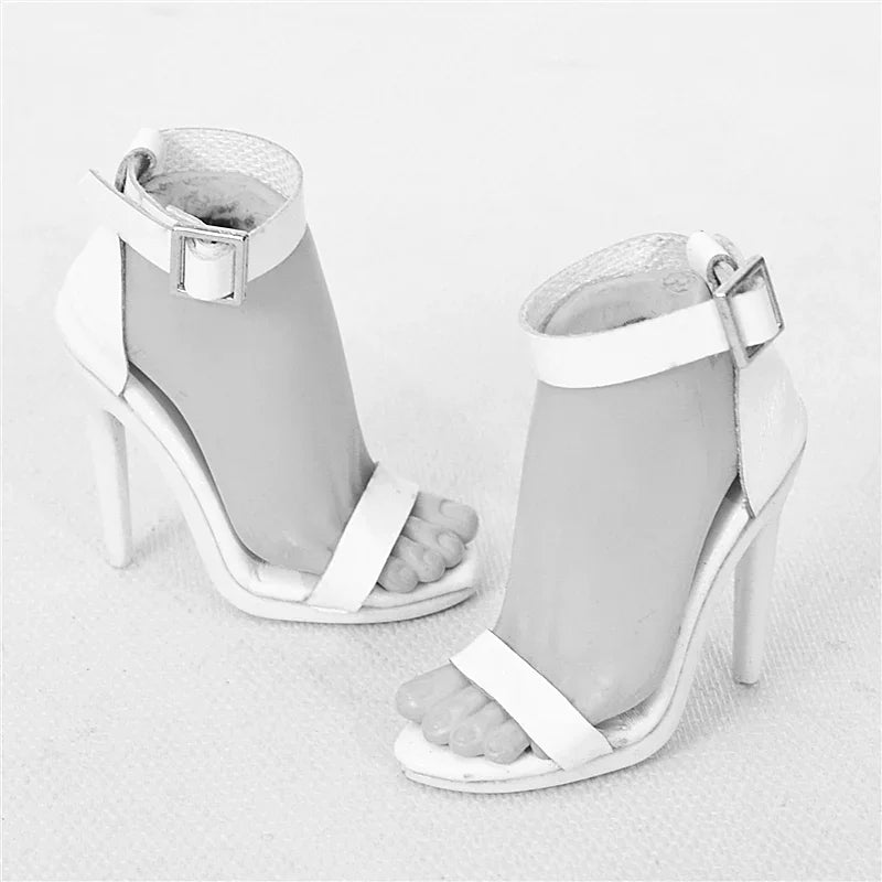 1/6 Scale Sexy Leather Fat Shoes Sandal Women Wedges High Heels Shoes Model for TBLeague Phicen S28A 29B S38A S39B S42 S43 Body