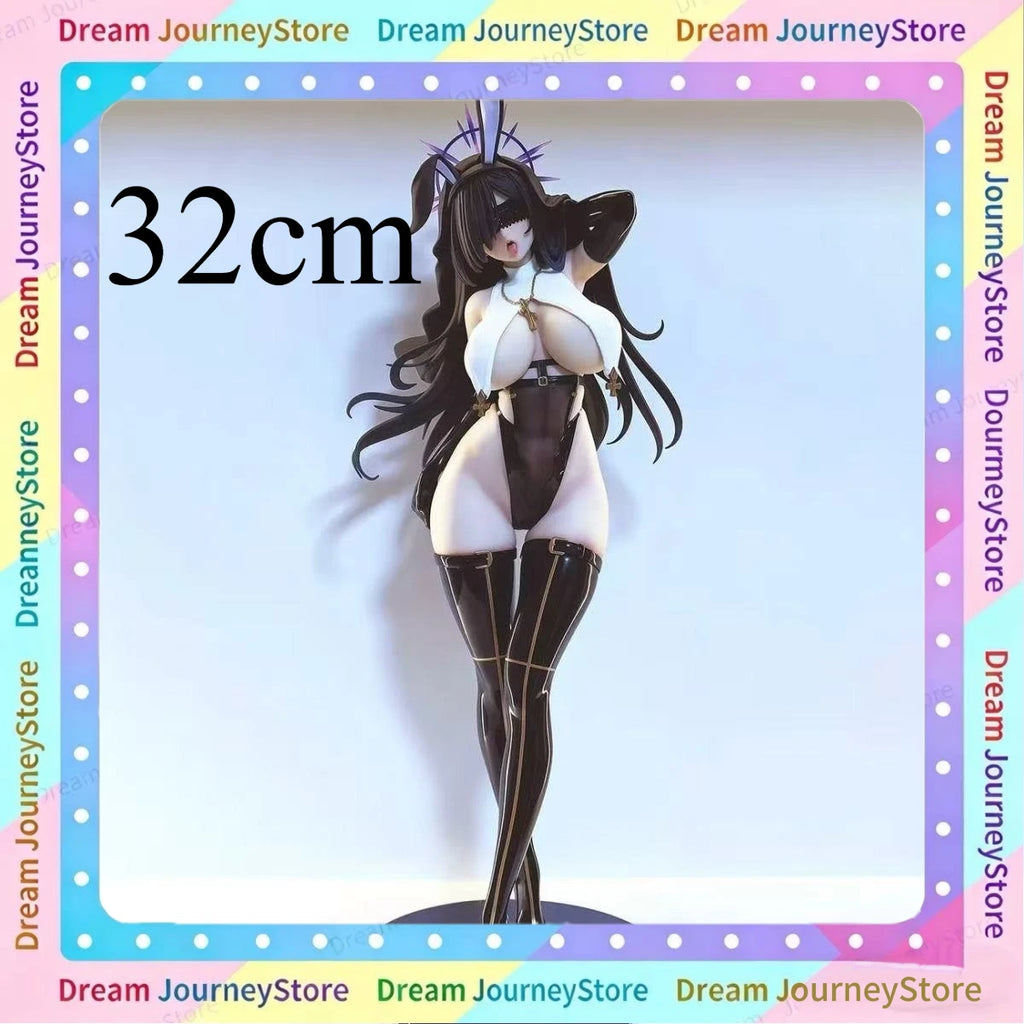 30cm Beautiful Girl Character Black Nun Bear Panda Rabbit Girl Anime Character Collection Model Desktop Decoration Holiday Gift