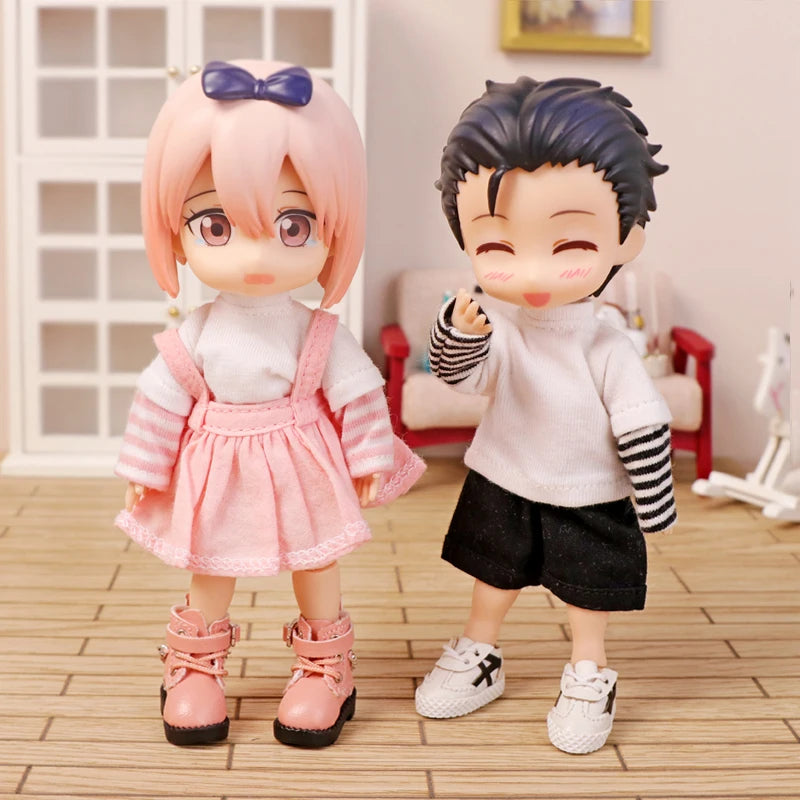 OB11 Clothes Cat Pudding Sweater Hooded Jacket Shorts Shoes for Molly, YMY, GSC Body, 1/12bjd Doll Clothes Toy Clothing