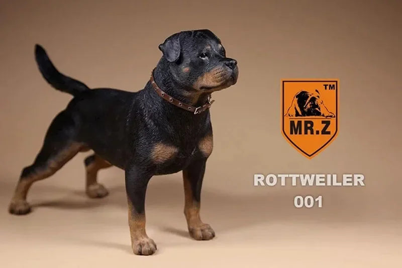 Mr.Z 1/6 Simulation Animal Dog German Rottweiler Dog Model Toy Gift Model F 12" Action Figure Scene Car Decoration Ornament Show
