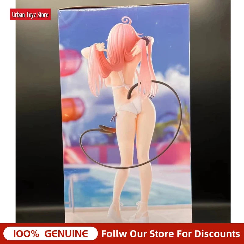 FuRyu To Love-Ru Lala Deviluke Bikini Figure, Authentic 21cm PVC Collectible Model, White Swimsuit Anime Statue Gift For Fans
