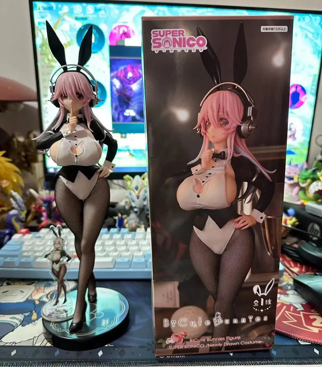 In Stock FuRyu Original Genuine 30cm Super Sonico for Girl PVC Anime Collectible Cute Model Doll ToysChristmas Gifts