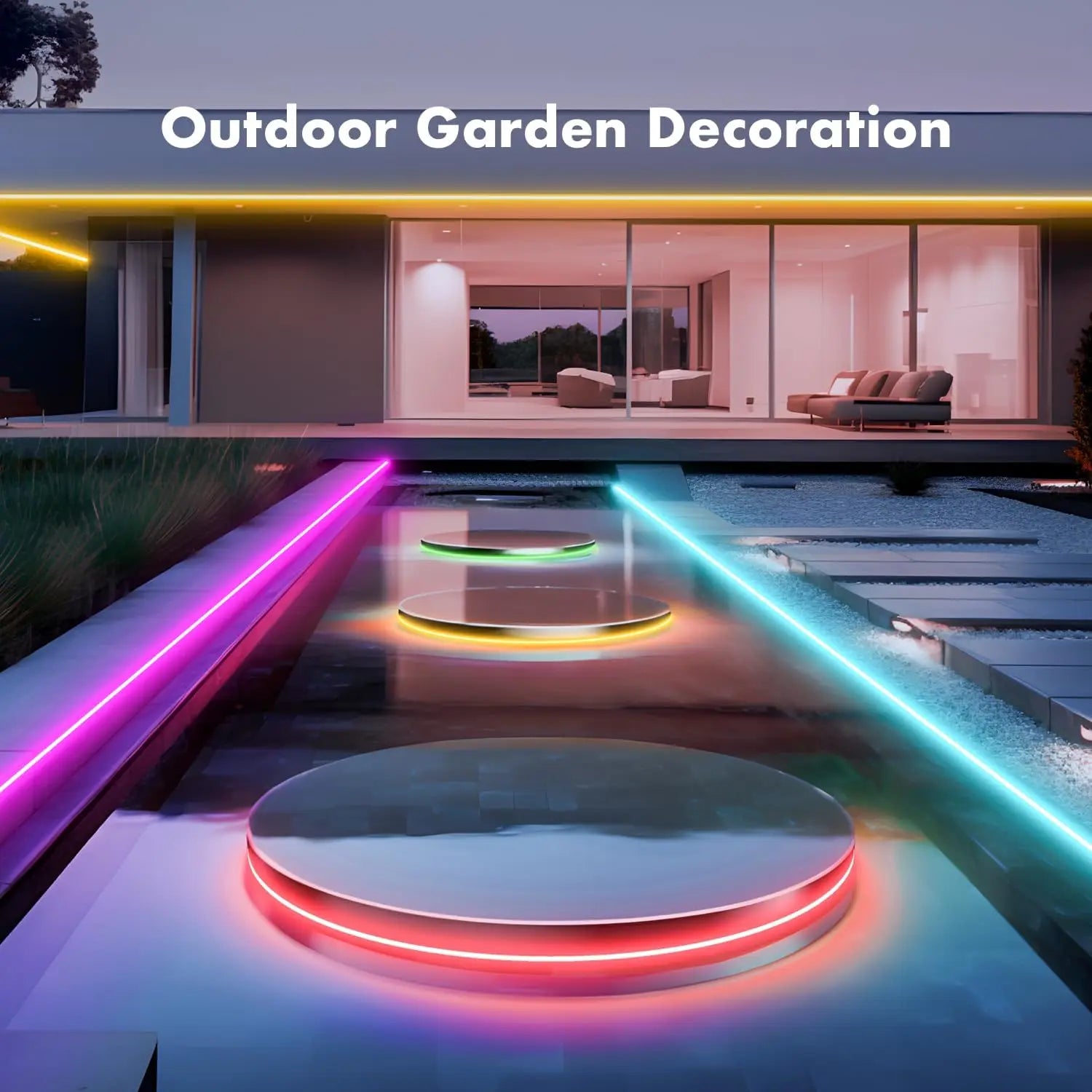 40M/30M RGB LED Light Strip, 24V Music Sync App/Remote Timer DIY Rope, IP65 Waterproof Gaming for Bedroom Indoor Outdoor Decor