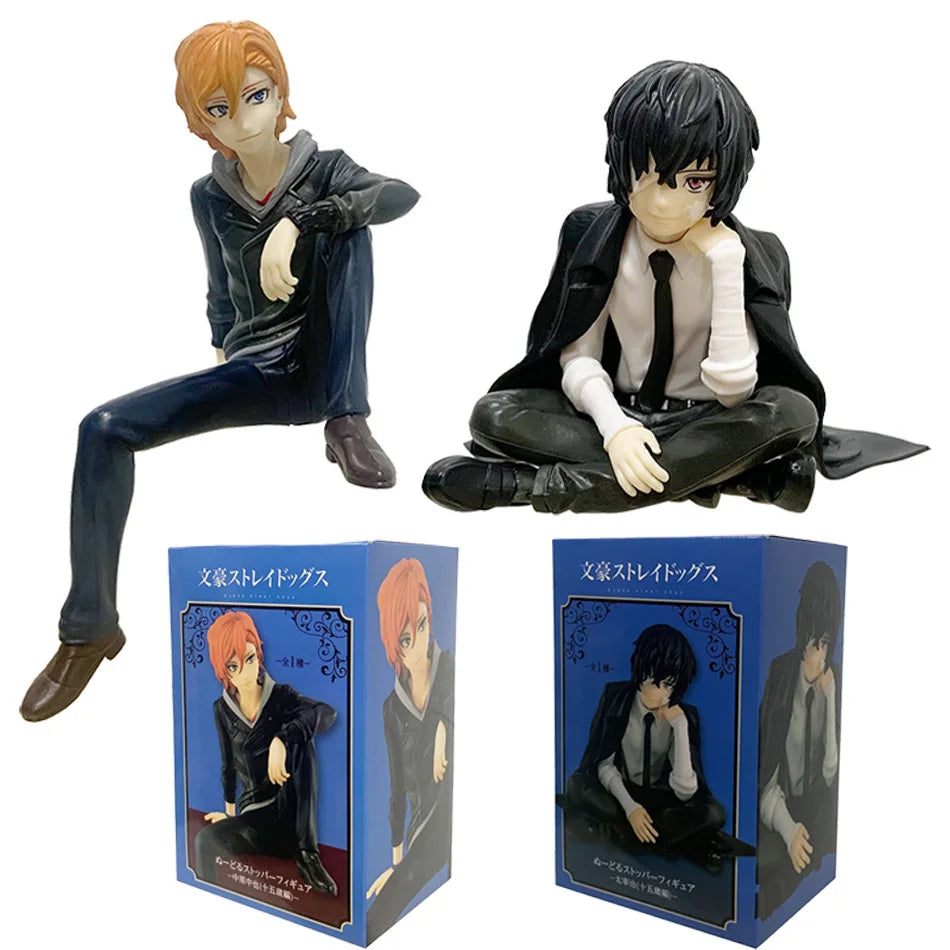 New Bungo Stray Dogs Dazai Osamu Figurine Nakahara Chuuya Action Figures PVC Model Collection Noodle Stopper Birthday Gifts Toys