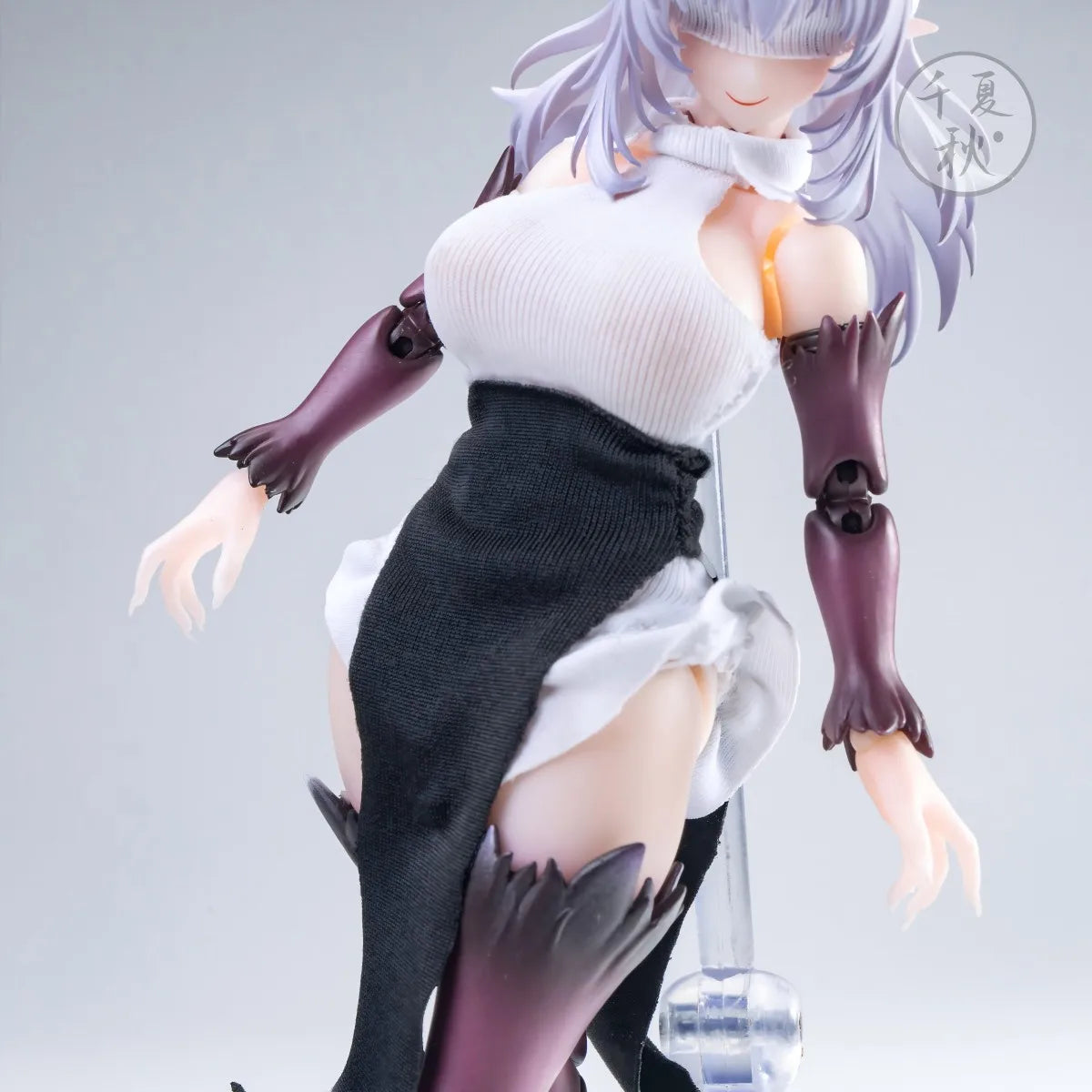 C011-EX01 1/12 Scale Gradient Lothia Elasticity Nun Uniform High Fork Jumpsuit Dress For 6in Mobile Suit Girl Action Figure Body