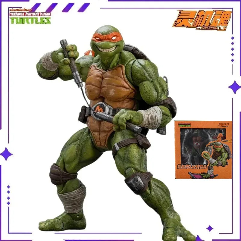 Lingjihun Original New Product Ninja Turtles Raphael Michelangelo Anime Finished Product Movable Doll Model Toy Handmade inStock
