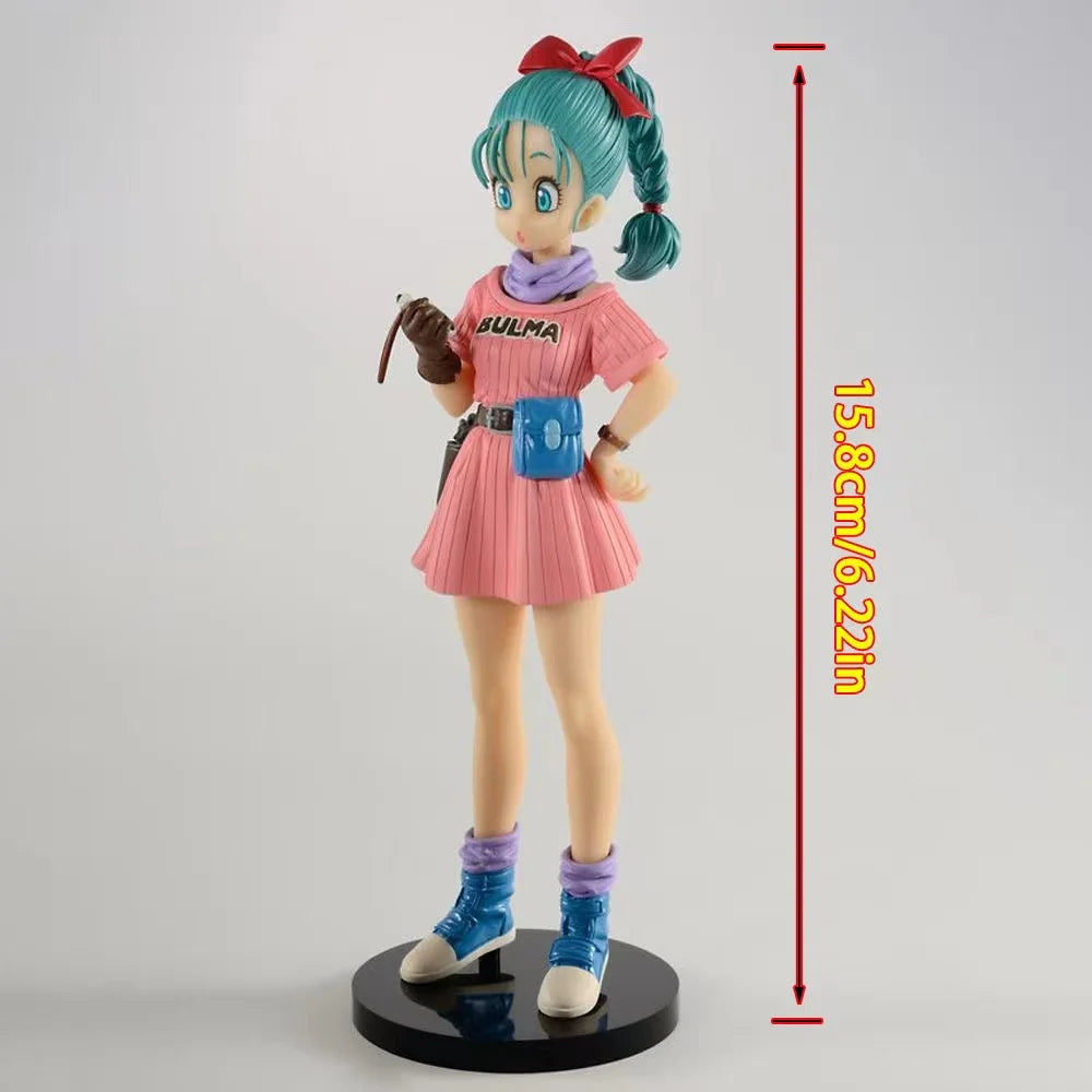 15cm Dragon Ball AFigures Childhood Bulma Action Figurine Statue Toy Model Doll Collectible Room Decoration Gifts
