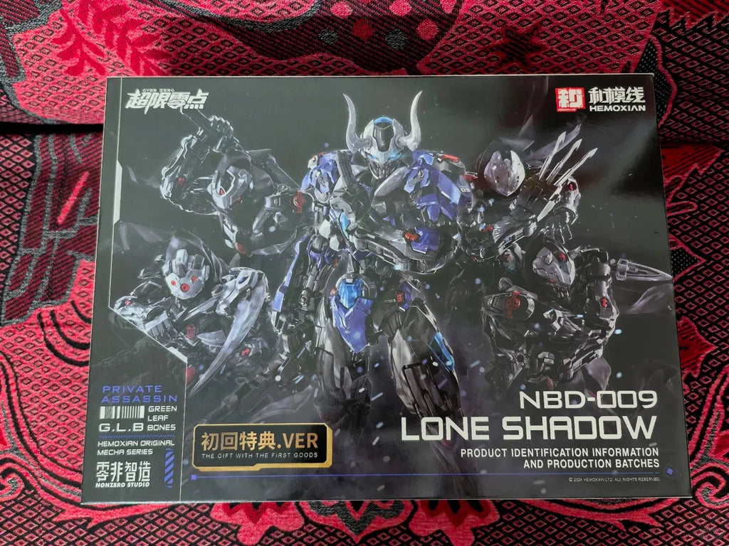 Hemoxian Mg 1/100 Scale Lone Shadow Assembly Model Kit 19cm With 4 Head Mask Over Zero Action Figure Robot Plastic Model Toy