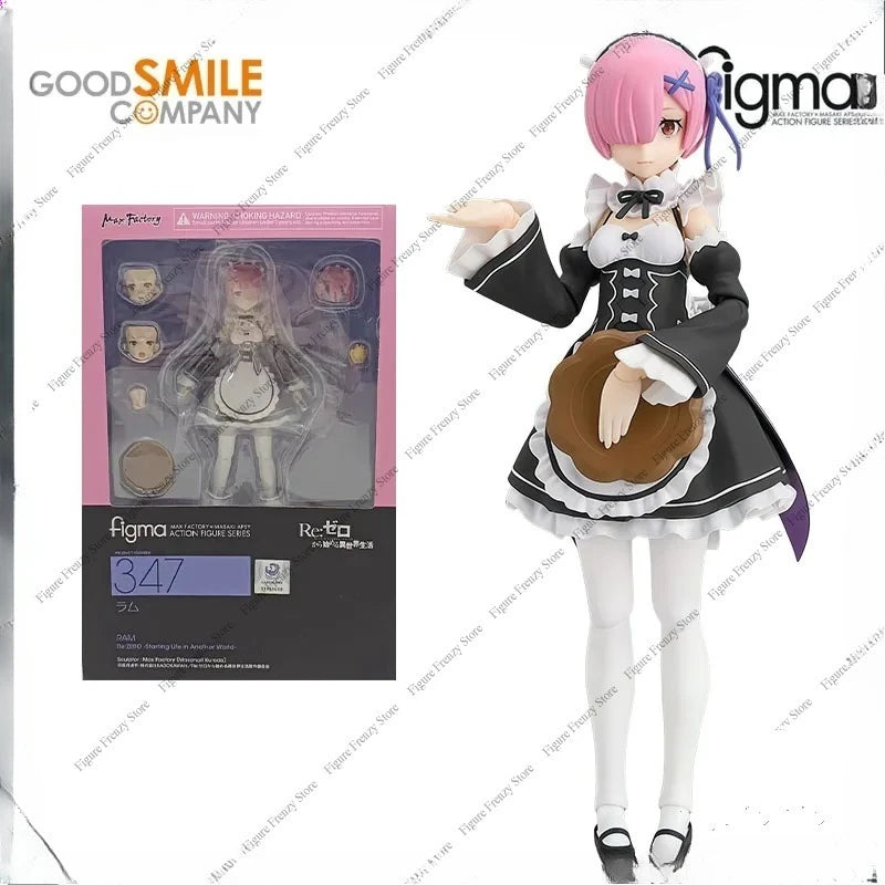 Special Offer GSC Original FIGMA Lahm and Rem 130mm Anime Action Figures Set Collectible Toy for Boys Christmas Gift