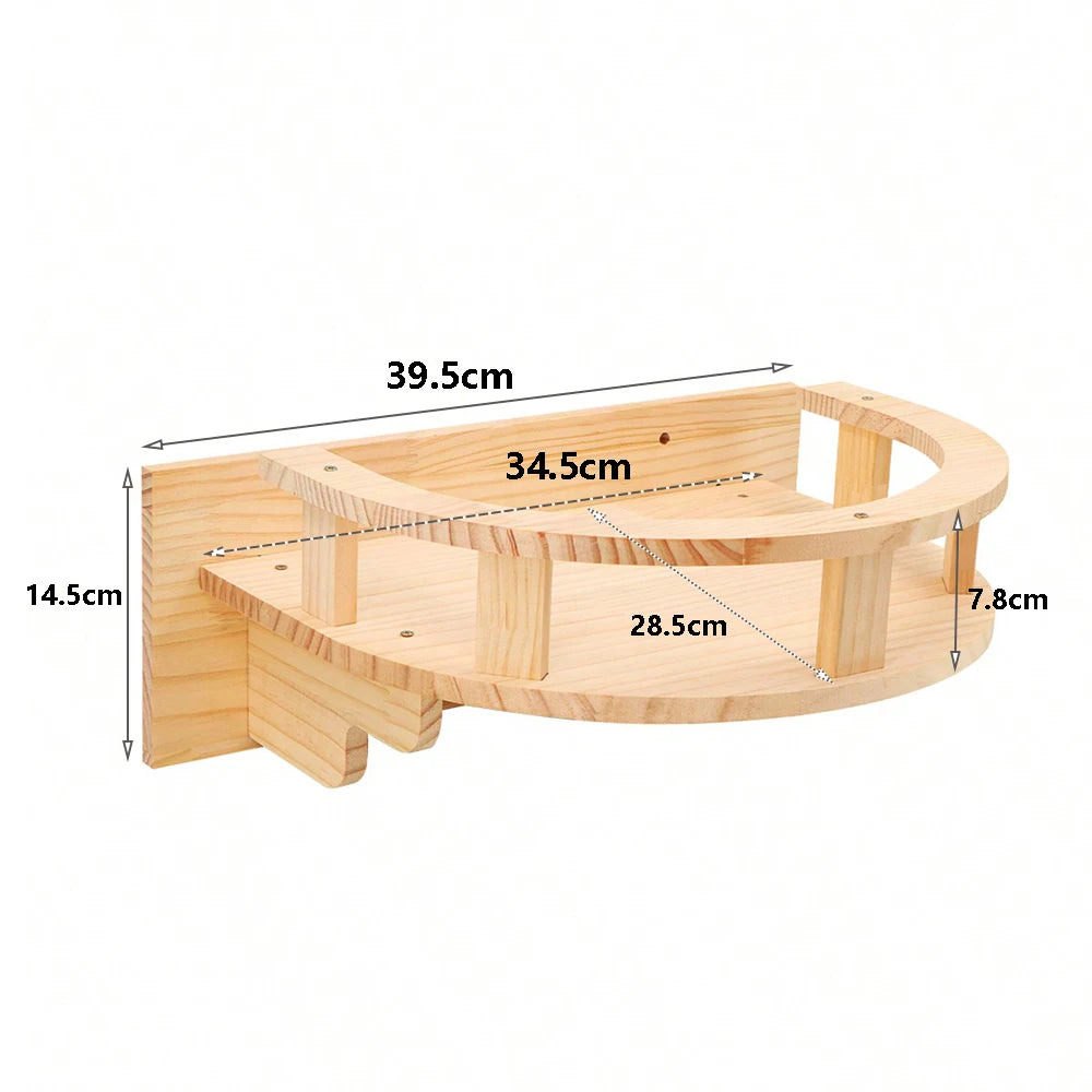 Cat Wall Wooden Climbing Bridge or Cat Hammock and Jumping Platform with Scratching Post Stairway Ladder for Cats Play