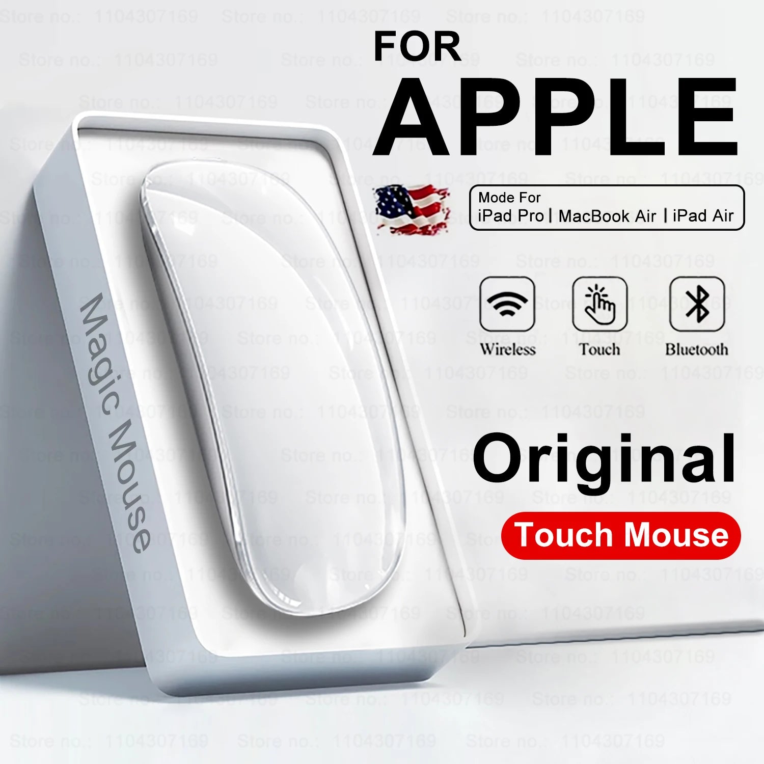 Original Wireless Magic Mouse For Apple Macbook Pro Air Microsoft Laptop Mac Tablet PC iPad Bluetooth 5.0 Ultra-thin Touch Mouse