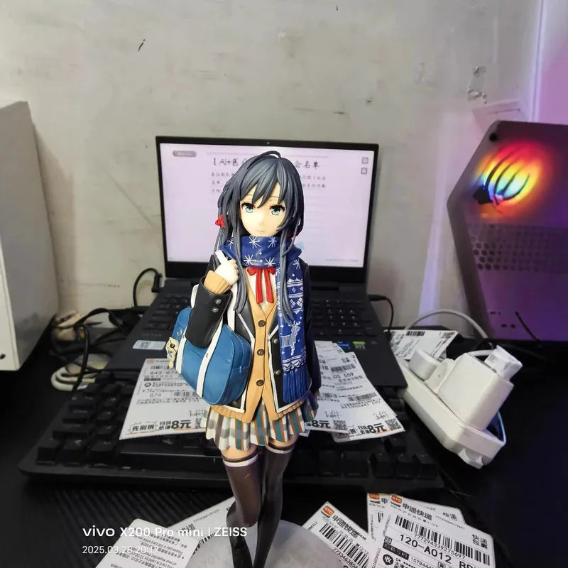26cm My Teen Romantic Comedy Snafu Yukinoshita Yukino School Uniform Anime Figure Winter Clothing Toy Doll Statue Collect Decor