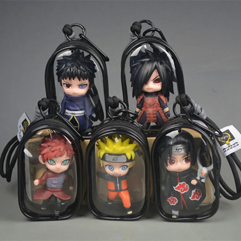 i NEW Naruto Uchiha Obito Itachi Uchiha Naruto Uzumaki Kakashi Keychain Pendant Doll Model Backpack Decor Collection Cartoon Toy