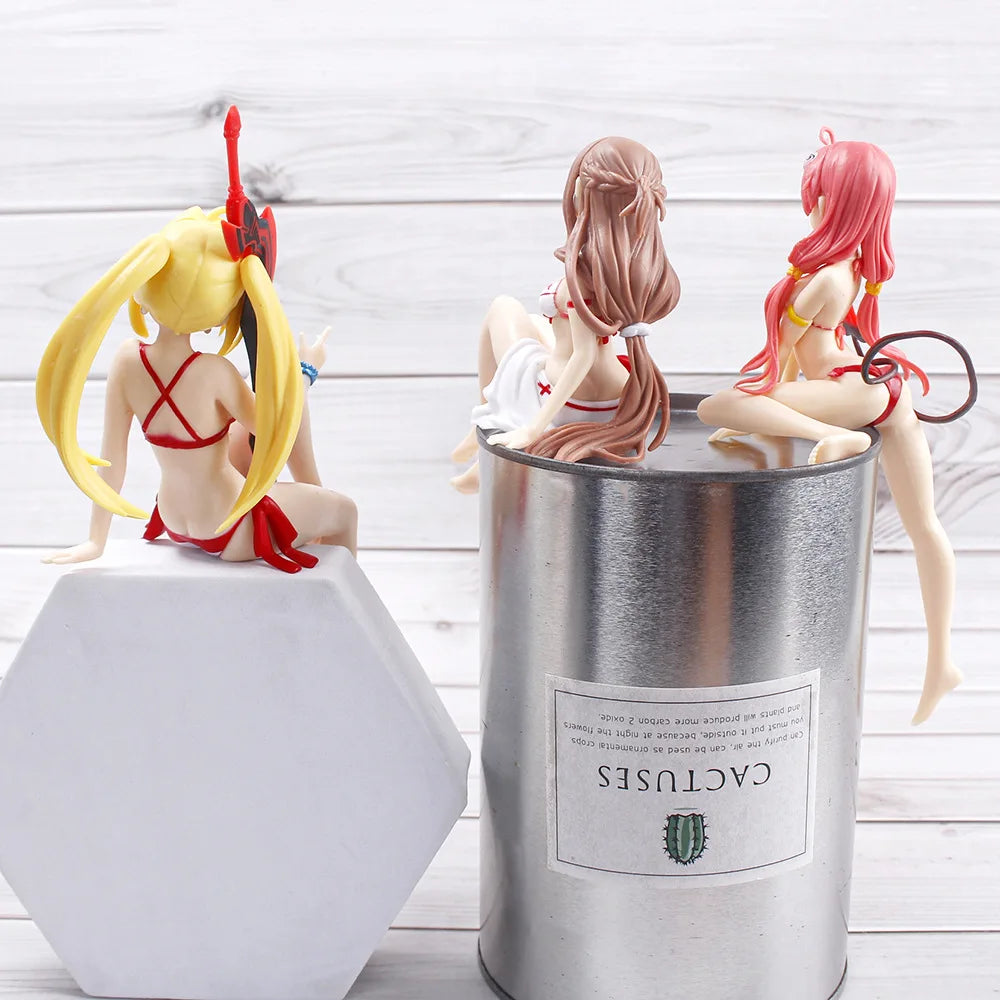 3 Style Sexy Bikini Girl Yuuki Asuna Action Figure Anime Collection Peripherals Doll Cute Model Toys Car Ornaments