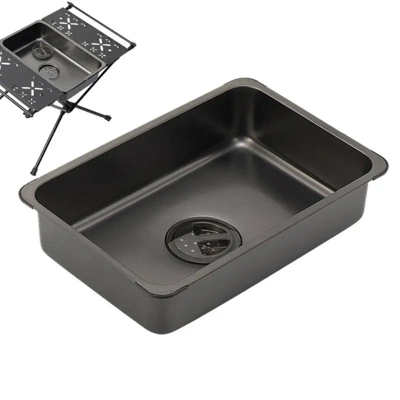 Camping IGT Table Sink 5.5L Stainless Steel Portable Picnic Wash Vegetables Sink Dishpan Washing Up Bowl With Drain Plug