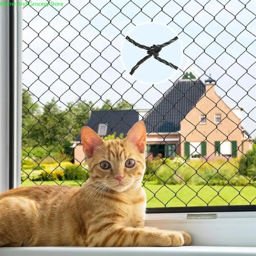 0XXA Verstärktes Katzennetz für Balkone und Terrassen, Stahldrahtverstärktes Sicherheitsnetz für Haustiere