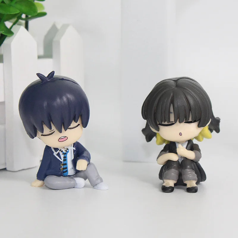 4pcs Blue Lock Gk Anime Figure Isagi Yoichi Bachira Meguru Shoulder To Shoulder Sleep Q-Version Kawaii Model Statue Kid Toy Gift