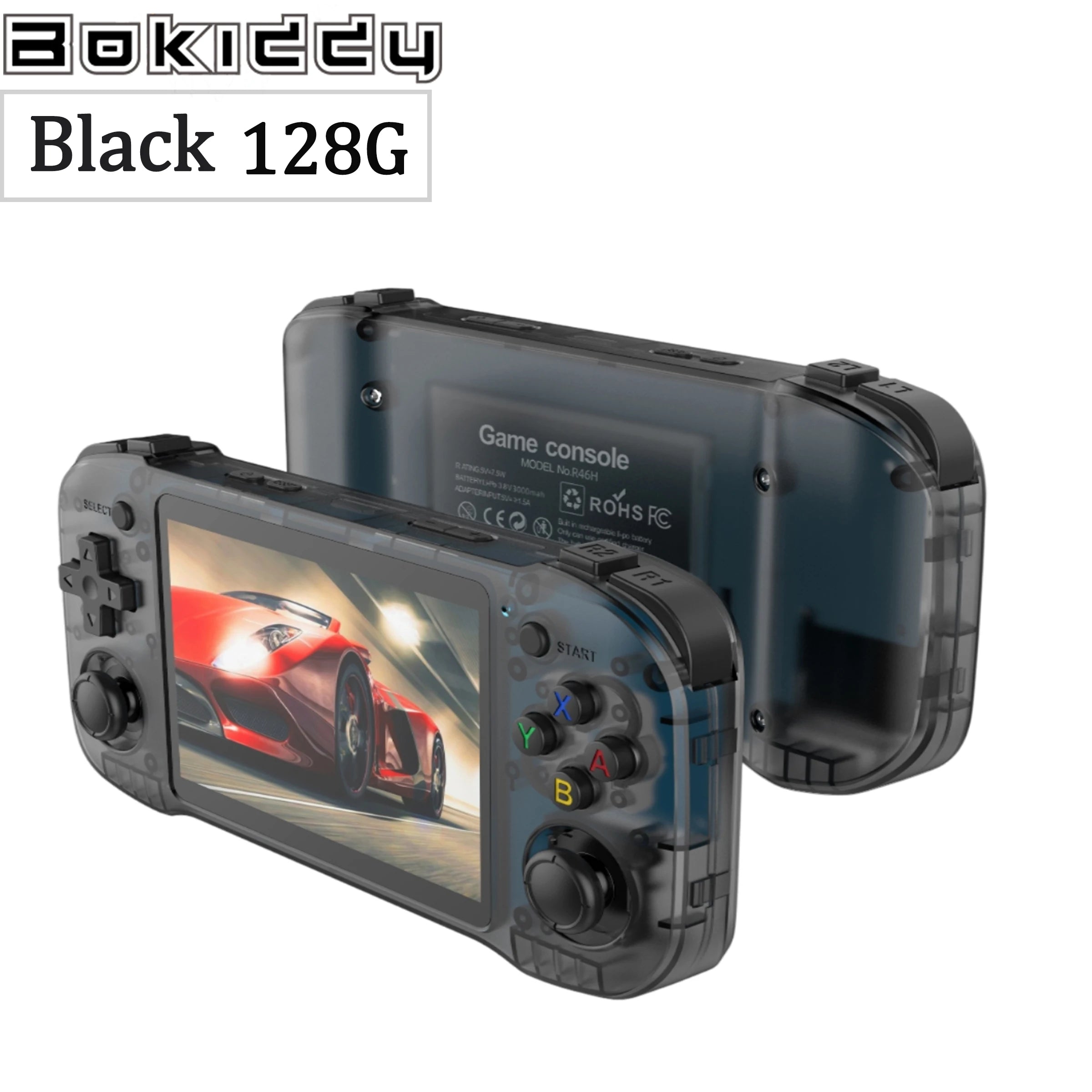 BOKIDDY R46H Retro Handheld Console Classic Game 4.2 inch HD IPS Screen Portable Video Player MAX 128G 29K Game R36H Best Gift