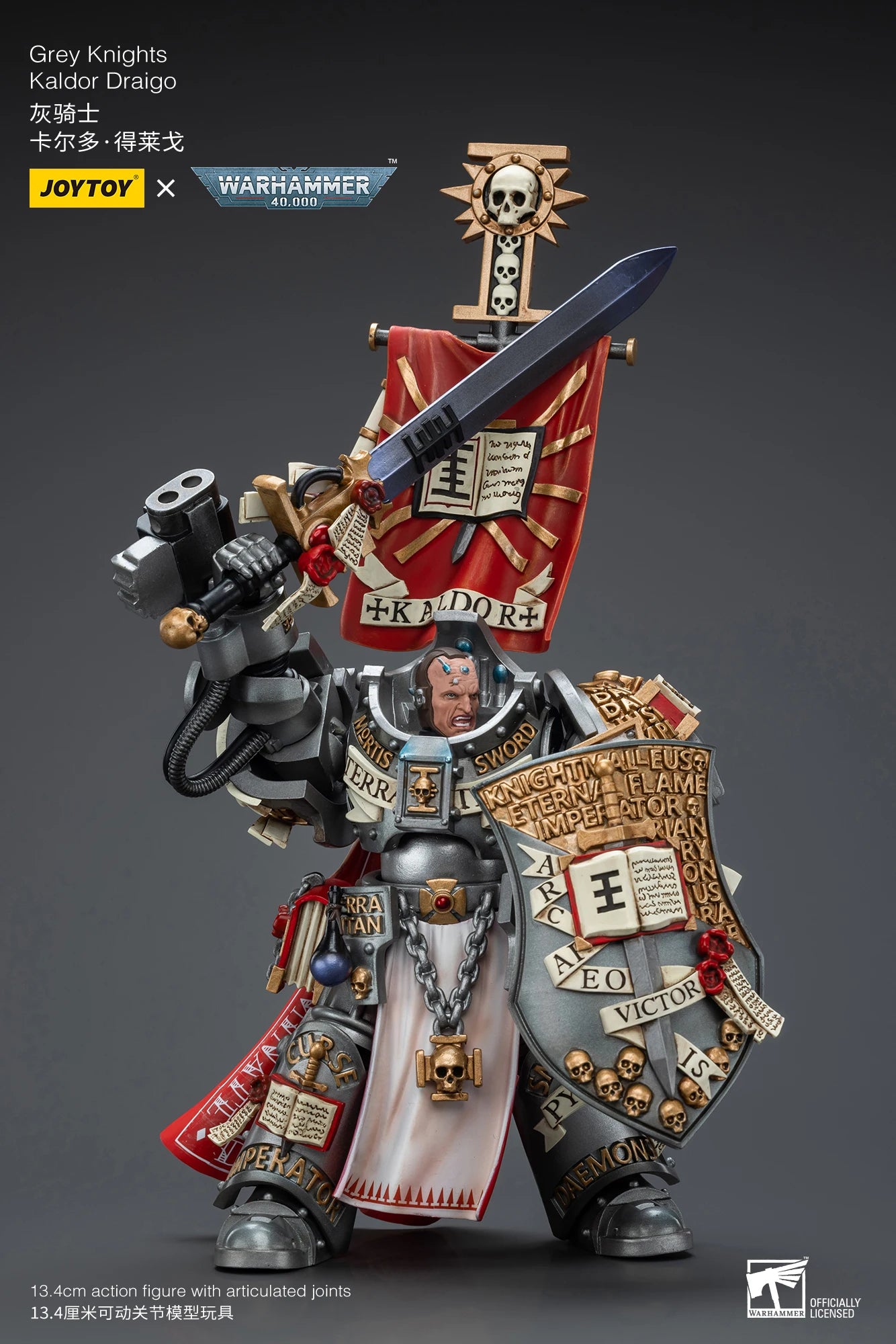 JOYTOY 1/18 Action Figure 40K Grey Knights Kaldor Draigo Re-issue Version Anime Model Toy 100%Original in Stock
