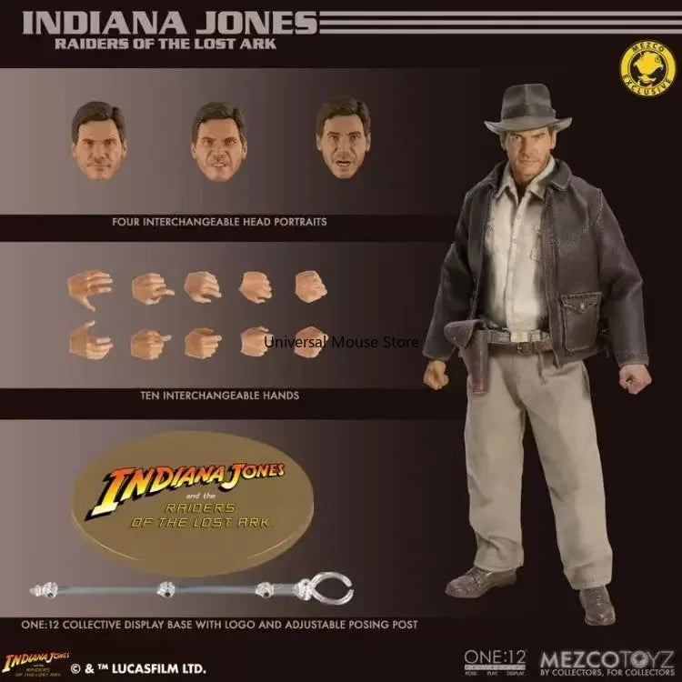 MEZCO Raiders of The Lost Ark Indian Jones Ant Gold Label 1:12 Action Figure Figure
