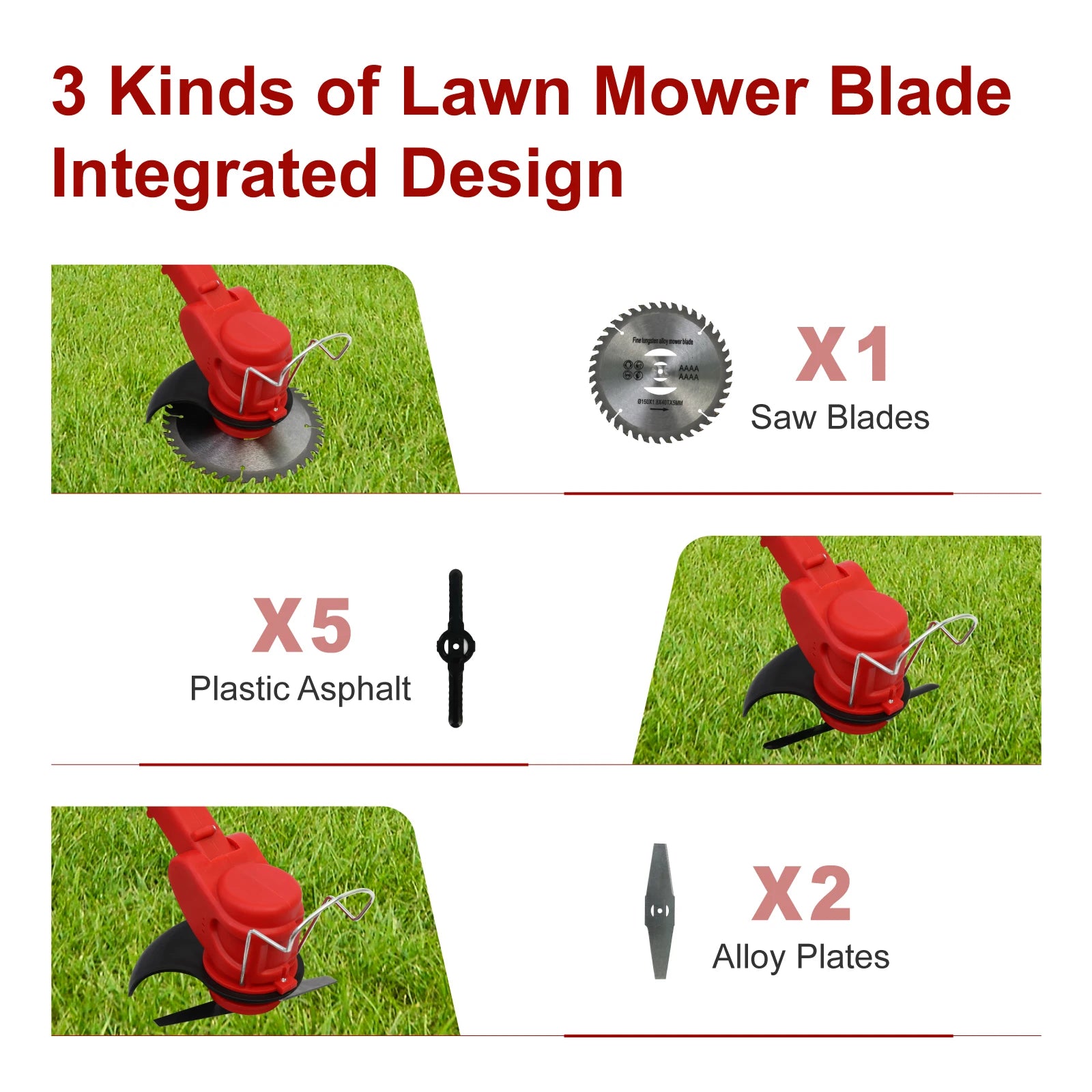 Cordless Weed Trimmer Edger Electric 21V 5C 1.5Ah Lithium Battery US Charger with Wheel Brush Cutter for Lawn Care Garden Work