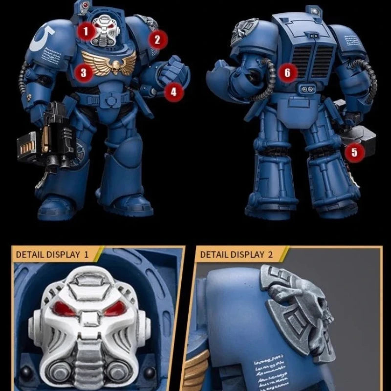 JOYTOY Warhammer 40K 1/18 Ultramarines Terminator Squad Movable Action Figure Model Warrior Kid Birthday Collectible Gift Toys