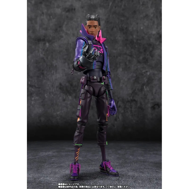 Fast Shipping Bandai Anime SHF Miles G Morales Spider-Man Across the Spider-Verse Original Model Toys Action Figure Children Kid