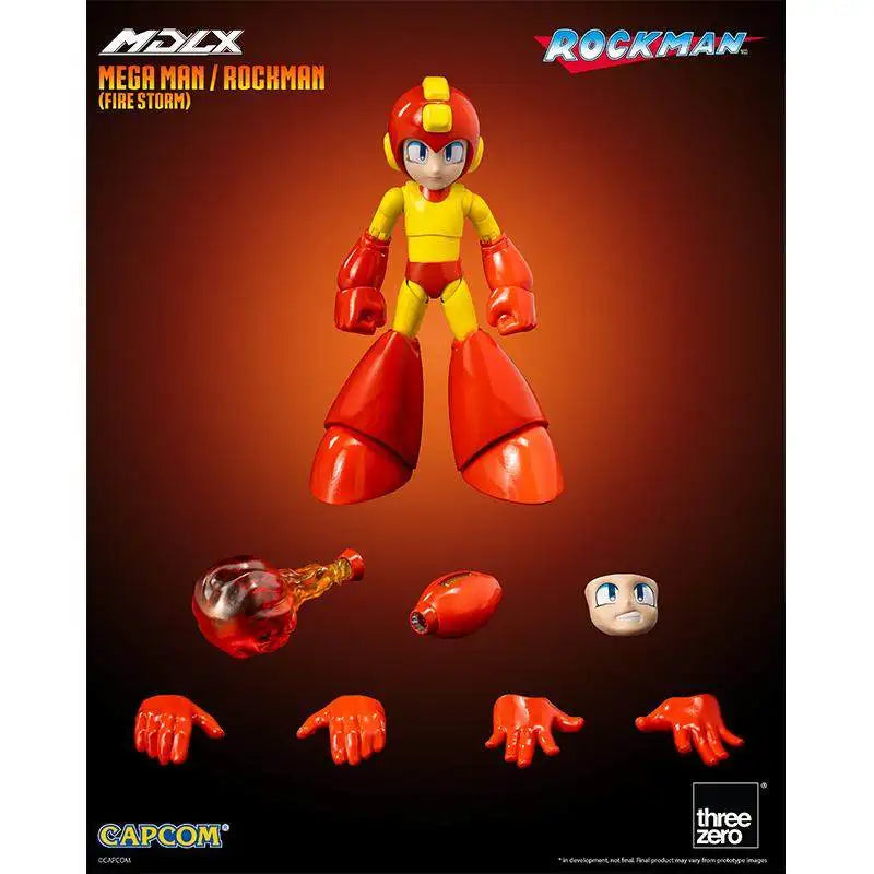 [In Stock] Genuine Threezero 3a Mdlx Rockman Flame Storm 102mm Mobile Doll Figure Model Anime Toy Gift