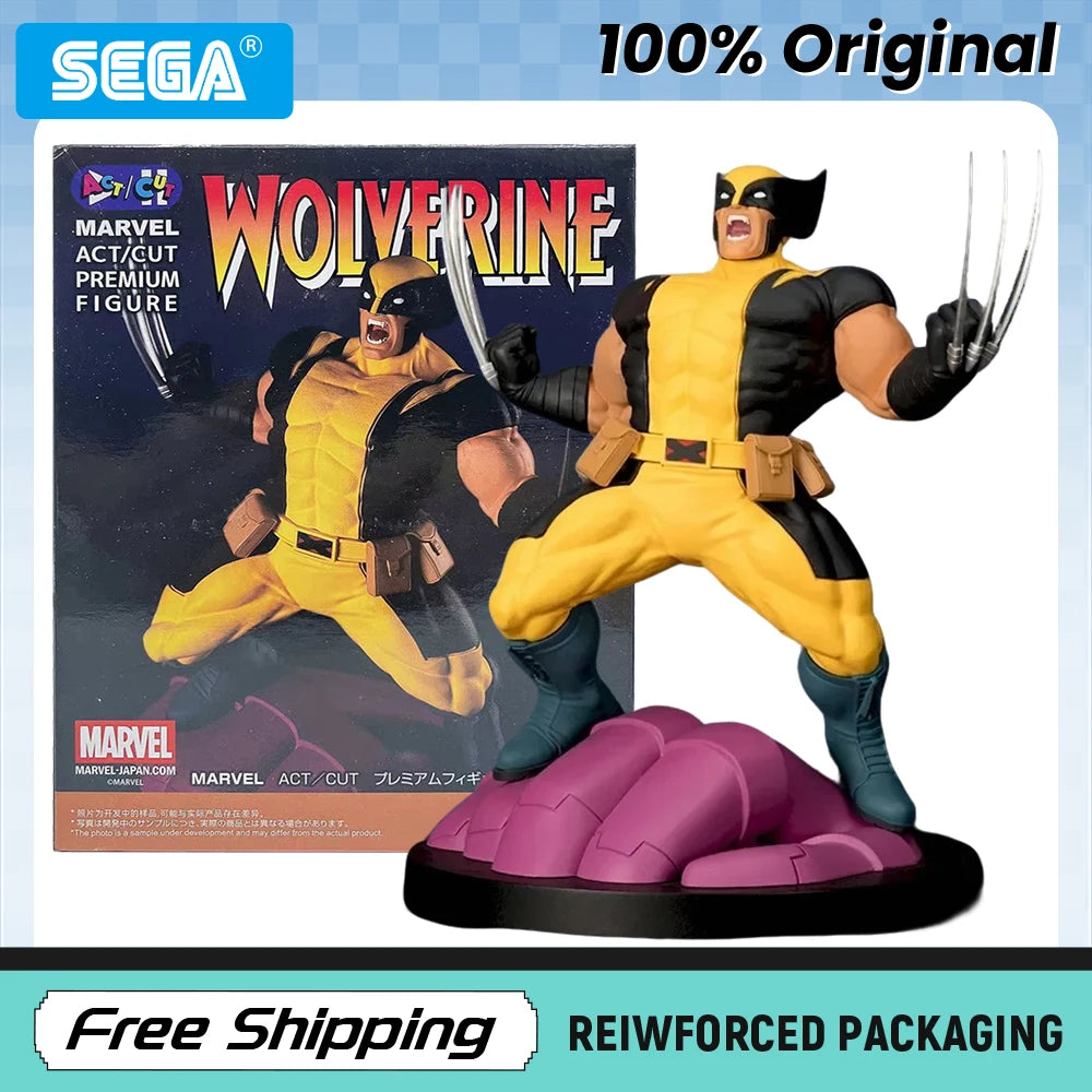 In Stock SEGA Marvel ACT CUT Premium Luxury Wolverine Anime Figure Model Original Toys Ornament Birthday Gift Collecting hobbies
