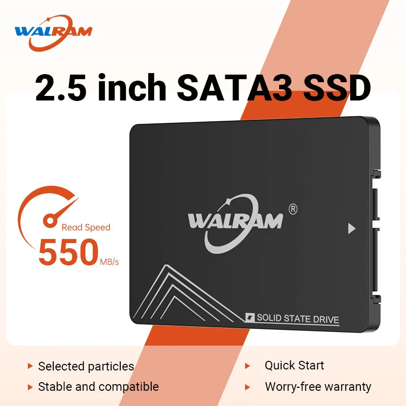 WALRAM SATA3 SSD 512GB Laptop 2.5 HDD 1TB 2TB Solid State Drive 500GB 120GB 128GB 240GB 256GB 480GB HD Desktop PC Hard Disk 1 TB