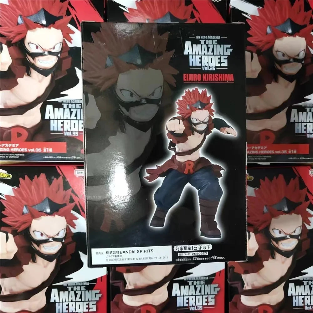 In Stock Bandai Original Anime Figure Kirishima Eijiro My Hero Academia Model PVC Toys Action Amazing Vol.35 Vol.17 Collector