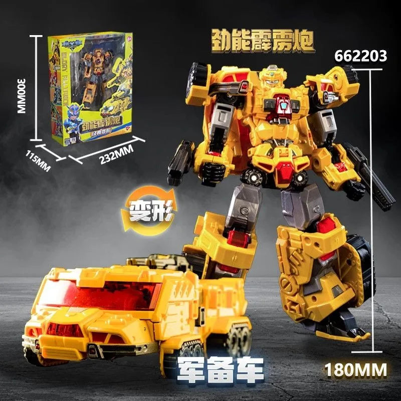 New Glory Alliance 5 Gold Transforming Robot Shapeshifting League Toys The War of Fierce Beasts Combined Deformed Vehicle Figure