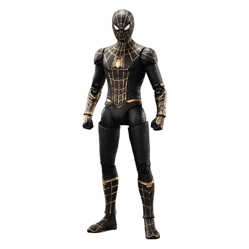 Marvel Spider-Man No Way Home Black Gold Suit Super Articulated Action Figure Collectible Model Toy For Kids Marvel Fans