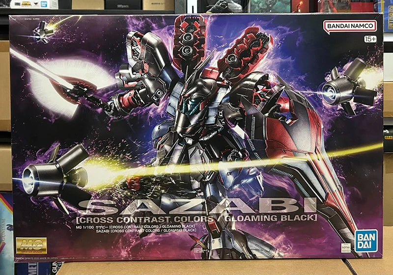 In Stock BANDAI China Limited MG 1/100 [CROSS CONTRAST COLORS / GLOAMING BLACK] SAZABI Anime Action Figures Assembly Model Toy