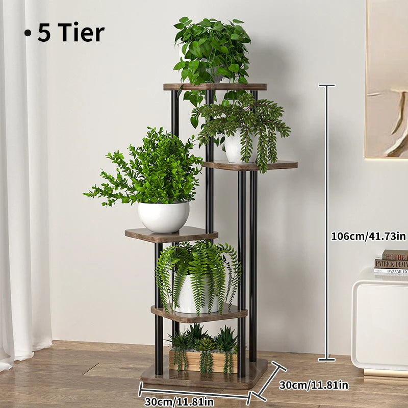 Flower Stand Rack Storage Shelf Iron Plant Holder Home Garden Flower Pot Organizer Living Room Balcony Storage Rack Shelves